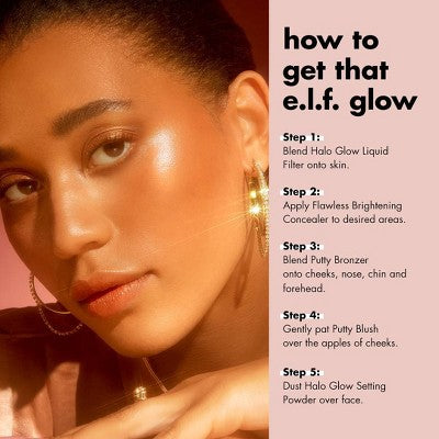 e.l.f. Halo Glow Liquid Filter Highlighter 6.5 Deep 1.06 fl oz - New This is Beauty US