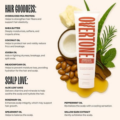 Overtone Ginger Glow Daily Conditioner- Semi-Permanent Copper 4.5 oz - New This is Beauty US