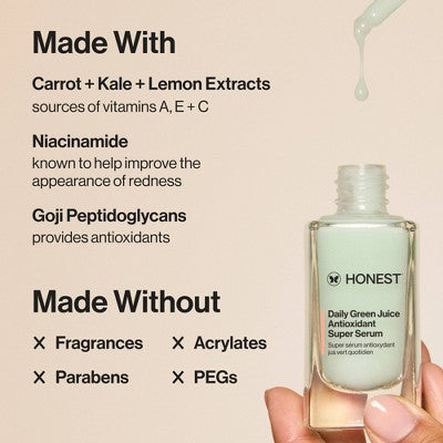 Honest Beauty Daily Green Juice Antioxidant Super Serum 1 fl oz - New This is Beauty US