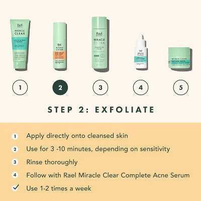 Rael Miracle Clear Brightening Triple Acid Face Exfoliant Gel-Serum 1.7oz - New This is Beauty US