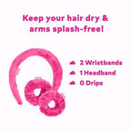 MakeUp Eraser Drip Eraser Head Band/Wrist Guards 3ct - New This is Beauty US