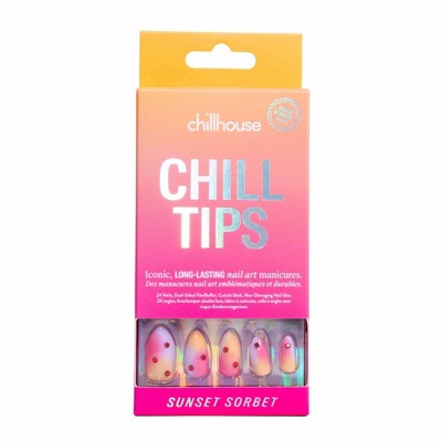 Chillhouse Chill Tips Press-On Fake Nails Sunset Sorbet 24ct - New This is Beauty US