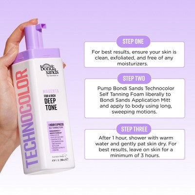 Bondi Sands Technocolor 1 Hour Express Self Tanning Foam Magenta 6.76 fl oz - New This is Beauty US