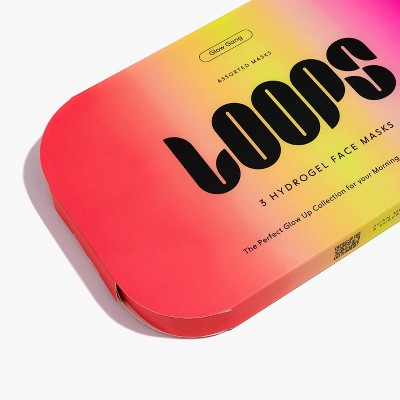 LOOPS Glow Gang Facial Mask 3ct/1.18oz - New This is Beauty US