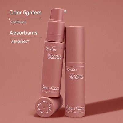 cleo+coco. Body and Hair Antiperspirants and Deodorant Powder Grapefruit Bergamot 0.88oz - New This is Beauty US