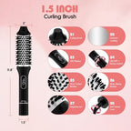 NICEBAY Heated Thermal Brush, Electric Curling Brush & Round Brush Styler with Anti-Scald Nylon Bristles - Imperfect Box This is Beauty US