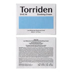Torriden Dive-In Soothing Cream Calming; Deep Moisturization 2.7 fl oz - Imperfect Box This is Beauty US