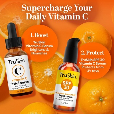 TruSkin Mineral Sunscreen Facial Serum with Vitamin C SPF 30 1 fl oz - New This is Beauty US