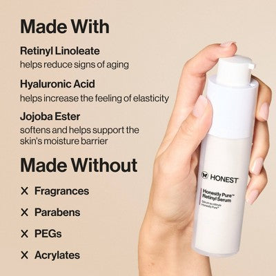 Honest Beauty Honestly Pure Retinyl Serum with Retinyl Linoleate 1.0 fl oz - New This is Beauty US