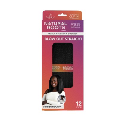 Curlkalon Blow Out Straight 12 inch Clip-In Natural Black Hair Extensions 9ct - Imperfect Box This is Beauty US