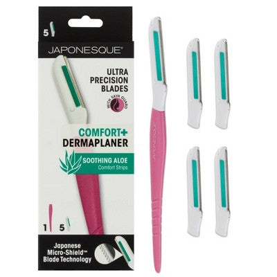 JAPONESQUE Comfort+ Dermaplaner Razor 1 handle/5 heads - New This is Beauty US