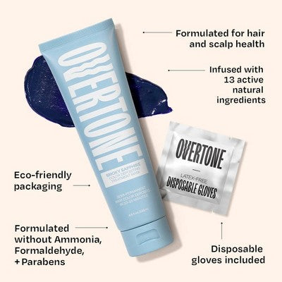 Overtone Smoky Sapphire Hair Mask- Semi-Permanent Hair Dye & Color Conditioner Misty Turquoise for Brown & Blonde Hair - New This is Beauty US