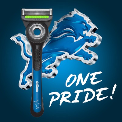 Gillette Labs Men's Special NFL Lions Edition Shaving Razor with 4 Refills and Magnetic Stand - New This is Beauty US