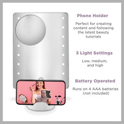 Conair LED Hollywood Lighted Social Media Makeup Mirror White - Imperfect Box This is Beauty US