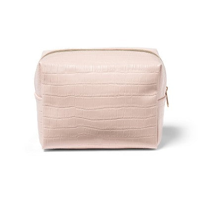 Sonia Kashuk Loaf Makeup Bag Blush Faux Croc - New This is Beauty US