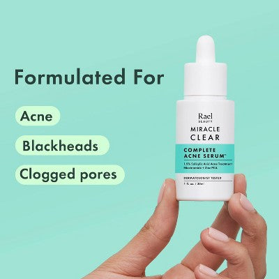 Rael Miracle Clear Complete Acne Treatment Face Serum 1oz - New This is Beauty US