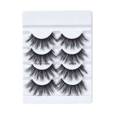 KISS Products Lash Couture Matte Black False Eyelashes Matte Cheviot 8ct - New This is Beauty US