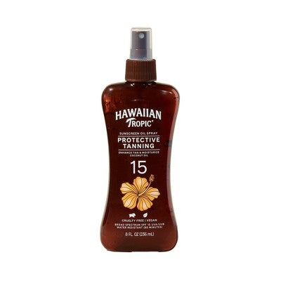 Hawaiian Tropic Tanning Oil Pump Spray SPF 15 8 fl oz - New This is Beauty US