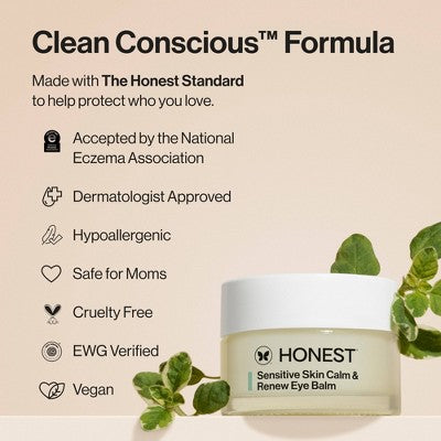 Honest Beauty Calm & Renew Melting Eye Balm with Calming Phyto-Blend 0.5oz - New This is Beauty US