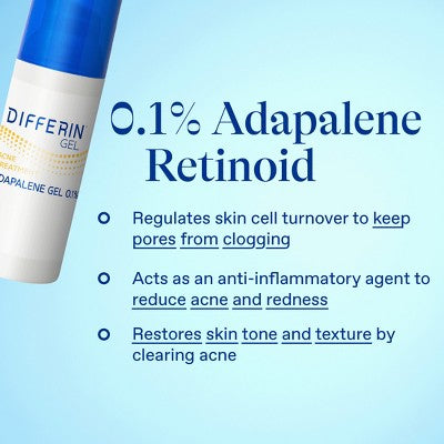 Differin Retinoid Acne Treatment; Adapalene Gel 0.1% 45g/1.6oz - New This is Beauty US