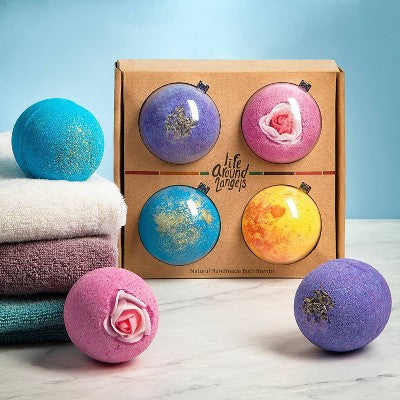 LifeAround2Angels Fruit Bath Bomb Gift Set 4pk - New This is Beauty US