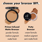 e.l.f. Primer-Infused Matte Bronzer Fresh Tan 0.35oz - New This is Beauty US