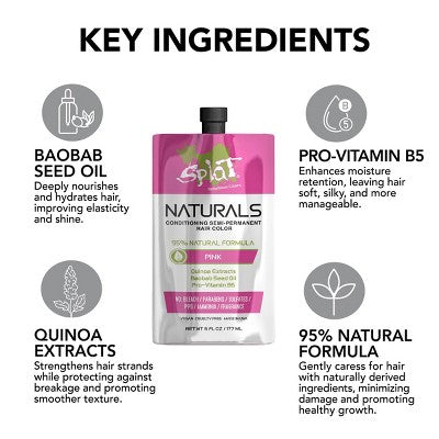 Splat Semi-Permanent Hair Color Naturals Pink 6 fl oz - New This is Beauty US