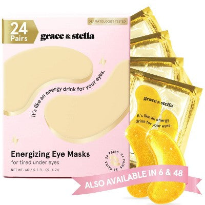 Grace & Stella Energizing Under Eye Mask Gold  24 Pair - New This is Beauty US