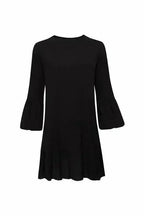 Gaia Black Mini Dress | Puffed Sleeves | Tiered Ruffles
