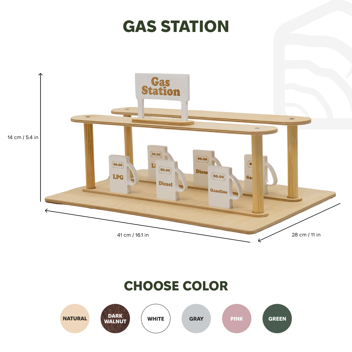 Wooden Gas Station Toy - SJB-DIAMOND ELITES