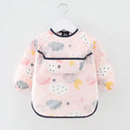 Waterproof Cotton Bib for Kids - Long Sleeve Feeding Apron