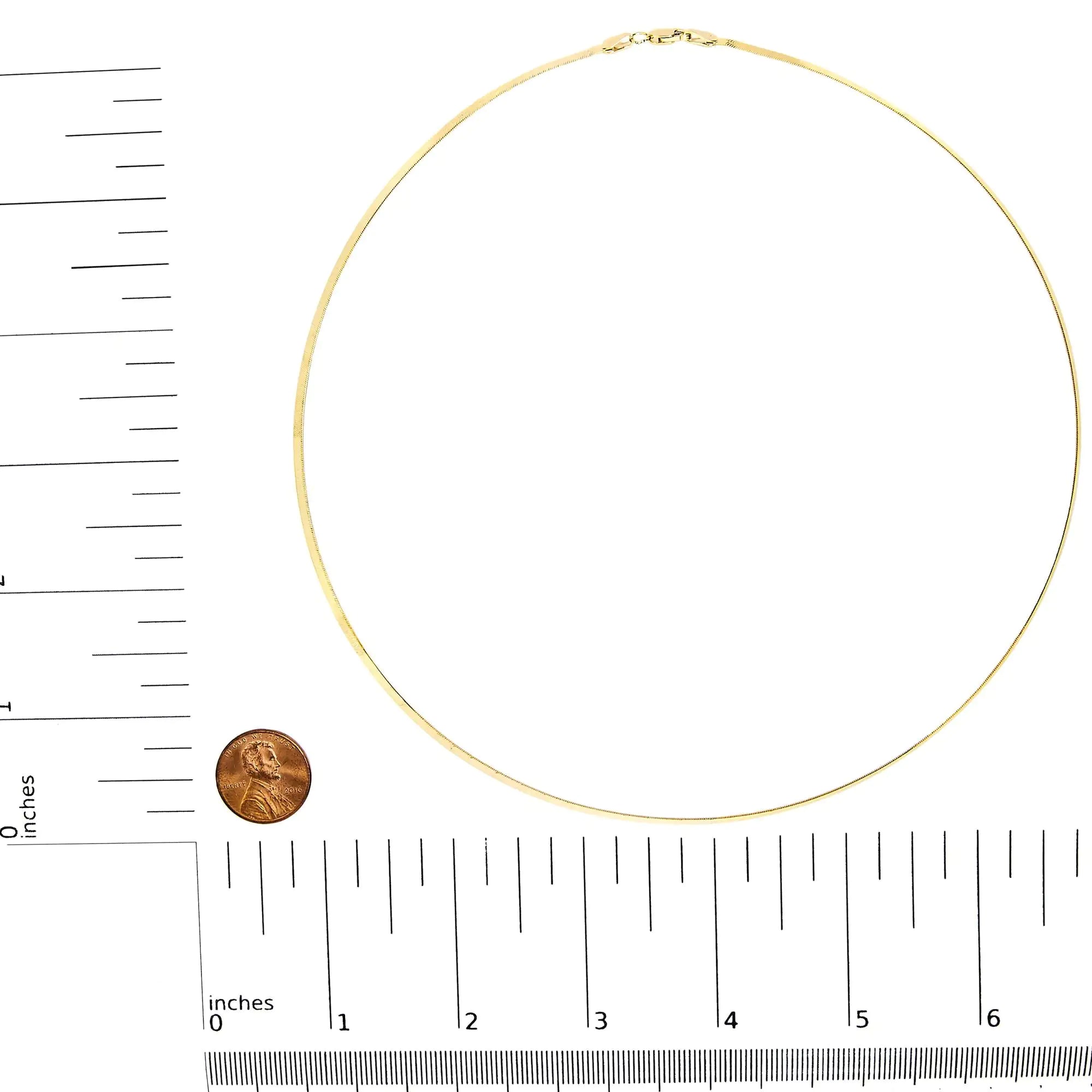 Unisex Solid 14K Gold 2.8mm Imperial Herringbone Chain Necklace Pi-Mart