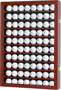 Flag Connections 80 Novelty/Souvenir Golf Ball Display Case Holder Cabinet, (Mahogany Finish) The Military Gift Store