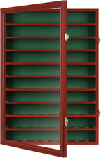 Flag Connections 80 Novelty/Souvenir Golf Ball Display Case Holder Cabinet, (Mahogany Finish) The Military Gift Store