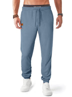 JMIERR Mens Waffle Sweatpants with Drawstring and Pockets Tapered Track Gym Running Joggers Sweat Pants Workout Trousers M Dusk Blue Lootquake LLC