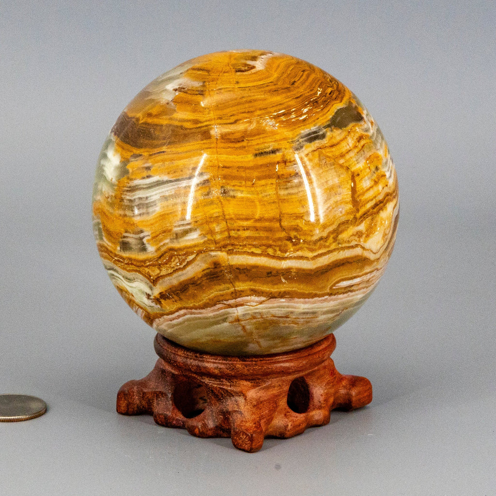 Green Onyx Sphere w/t Stand XL 100mm