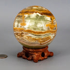 Green Onyx Sphere w/t Stand XL 100mm