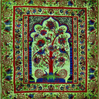 Tree Of Life Peacock Tapestry Green Wall Hanging Decor BandsCo Straps