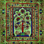 Tree Of Life Peacock Tapestry Green Wall Hanging Decor BandsCo Straps