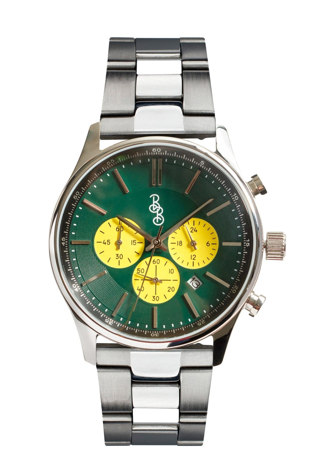 Green and Yellow Chronograph The Beyond Boring Watch Company