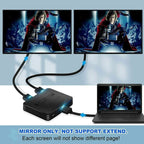 HDMI Splitter 1 In 2 Out 4K HDMI Splitter 1 To 2 Amplifier For Full HD 1080P 3D Pi-Mart