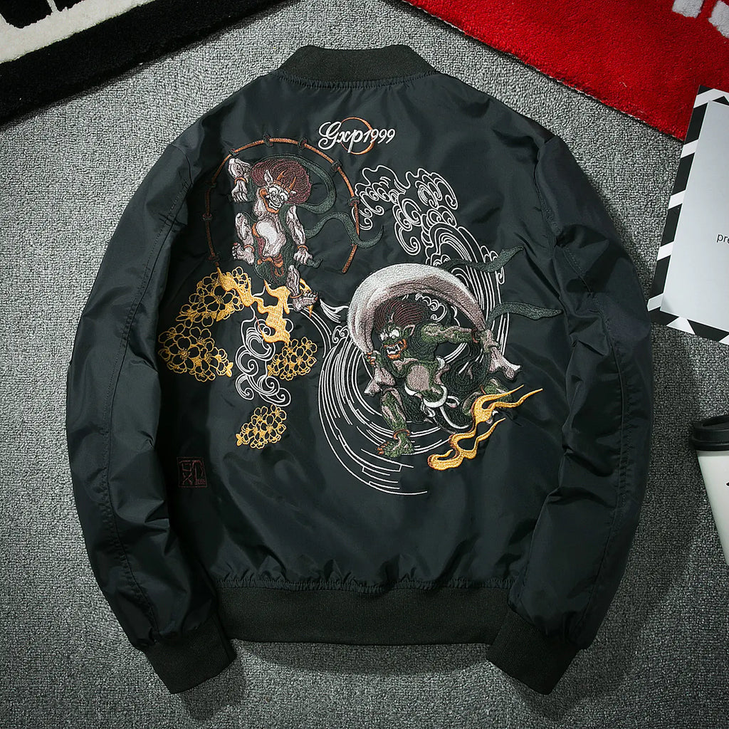 Embroidered Pilot Jacket and Baseball Jacket Combo