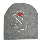 Modern Baby Hat Cute Ear Cotton Girls Cap Scarf Infant Hats Finger love Kids Boys Knitted Cap Winter hat I love mama/pap  Cap
