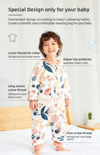 Baby Sleeping Bag Cute Flowers Print Toddler Sleepwear Walk Play Pajamas 2.5Tog Thick Winter Keep Warm Sleepsack 1-4 Years