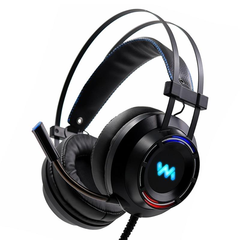 Modern Gaming Headset with Mic LED Light Deep Bass Game Stereo Earphones Headphones for PC PS4 (Black) - SJB-DIAMOND ELITES