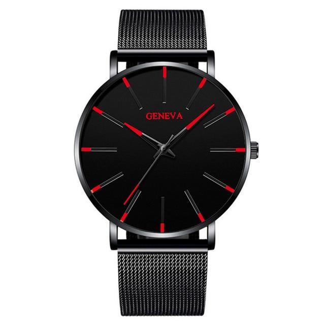 Minimalist Men's Fashion Ultra Thin Watch Simple Men Business Stainless Steel Mesh Belt Quartz Watch Relogio Masculino - SJB-DIAMOND ELITES