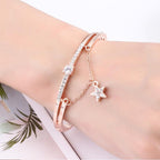 Rose Gold Stainless Steel Bracelets & Bangles Female Heart Forever Love Charm Bracelet For Women - SJB-DIAMOND ELITES