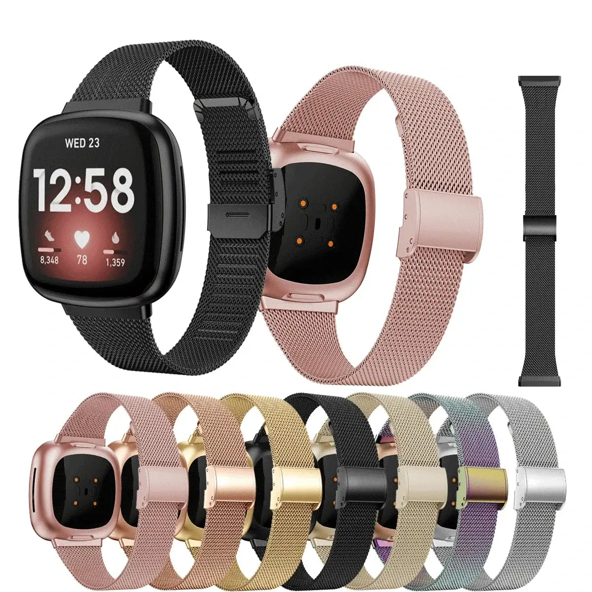 Fitbit Versa & Sense Steel Band - Durable Modern Design - SJB-DIAMOND ELITES