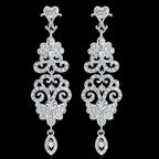 TREAZY Fashion Crystal Wedding Drop Earrings for Women Silver Color Bridal Dangle Earrings Brides Gifts Birthday Party Jewelry