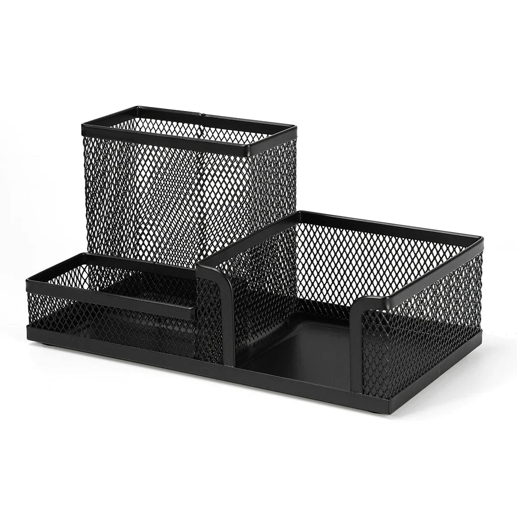 Mesh Desk Organizer Metal Office Storage Box with Compartment Stationery Holder Office Supplies Lootquake LLC